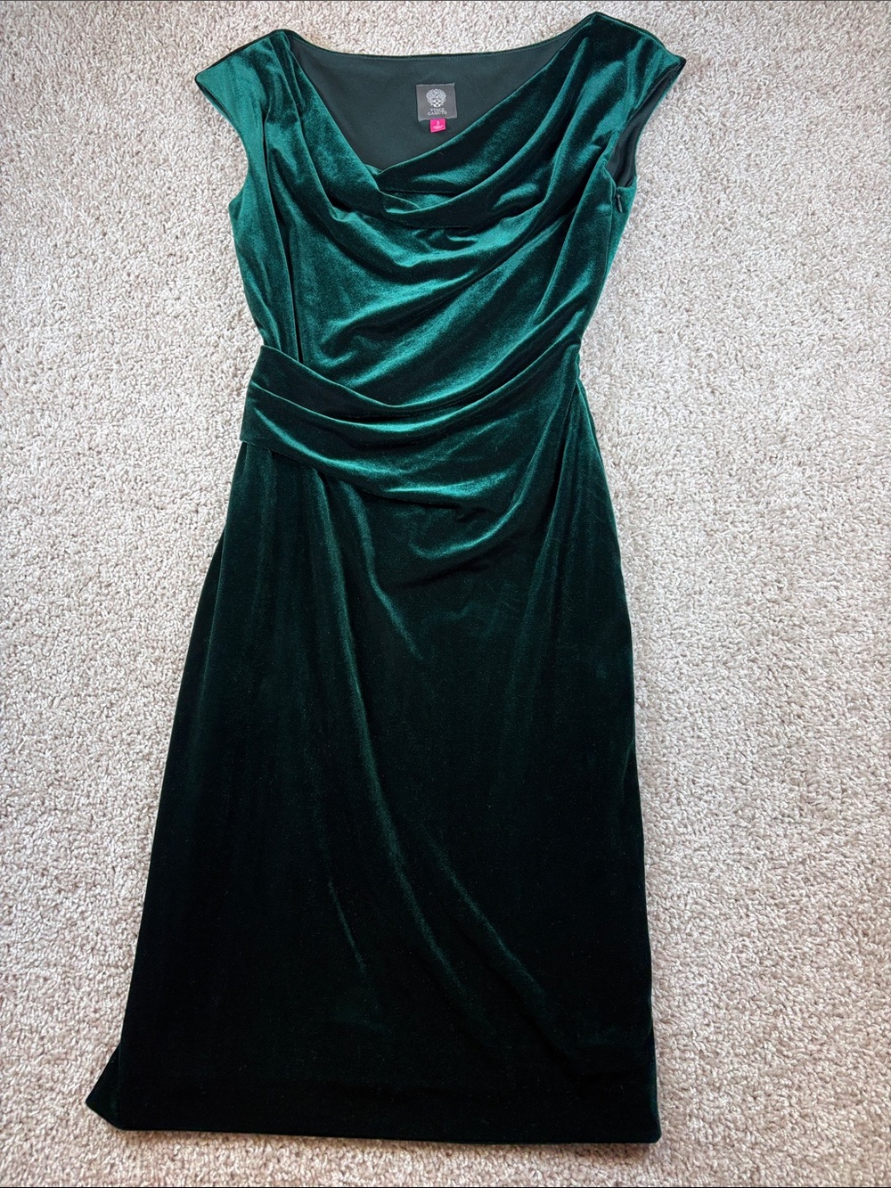 Vince Camuto Womens Velvet Dress Emerald Green Sz 2